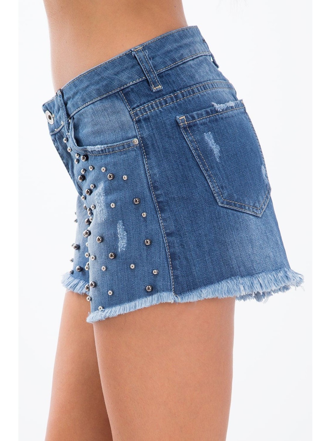 Jeansshorts mit Perlen 21577 – Online-Shop – Boutique